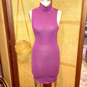 Turtleneck sleeveless midi dress